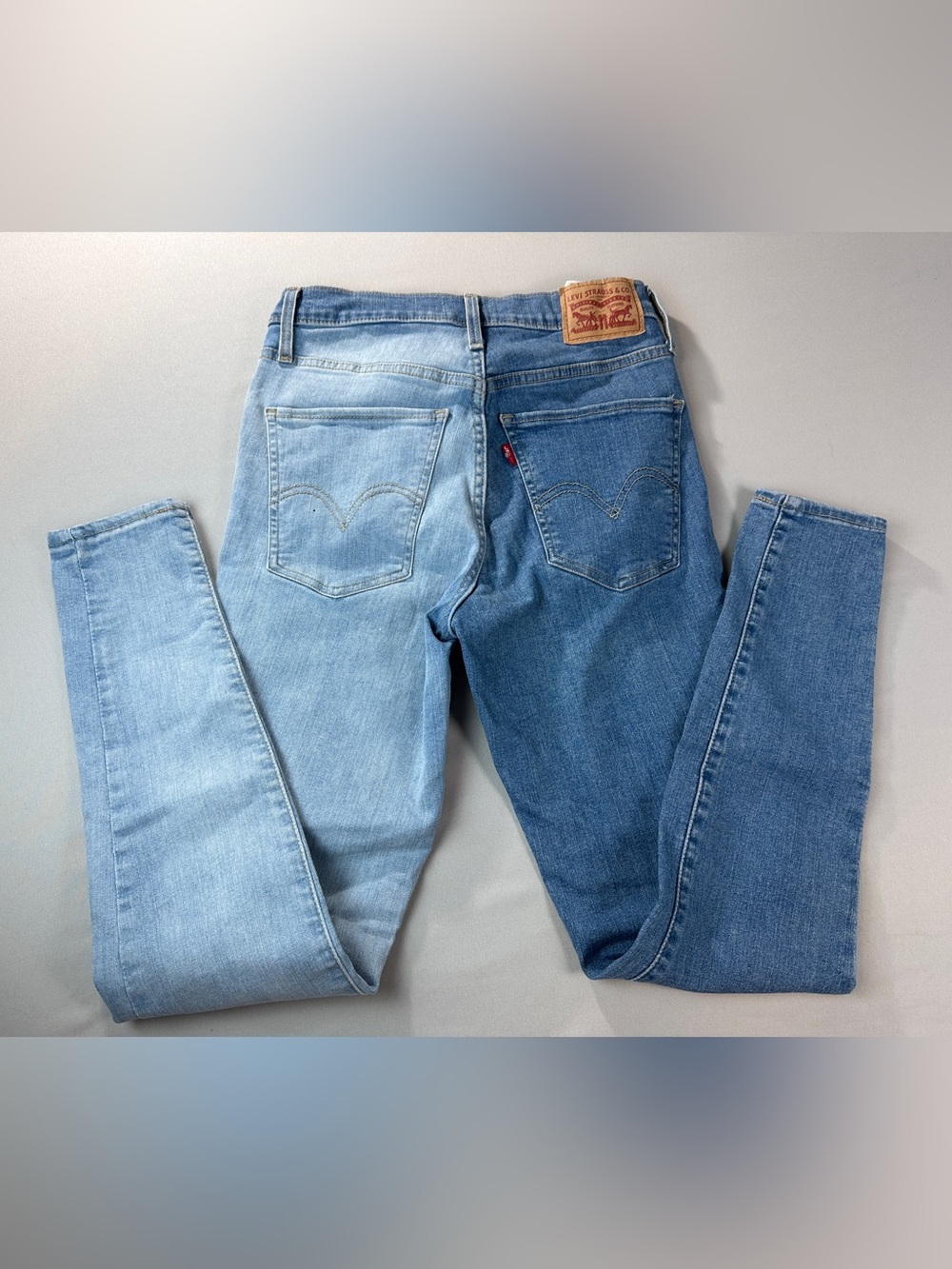 Levi's Women’s Two-Tone Jeans Mile High Super Skinny Size 4 27 Retro Indie Boho